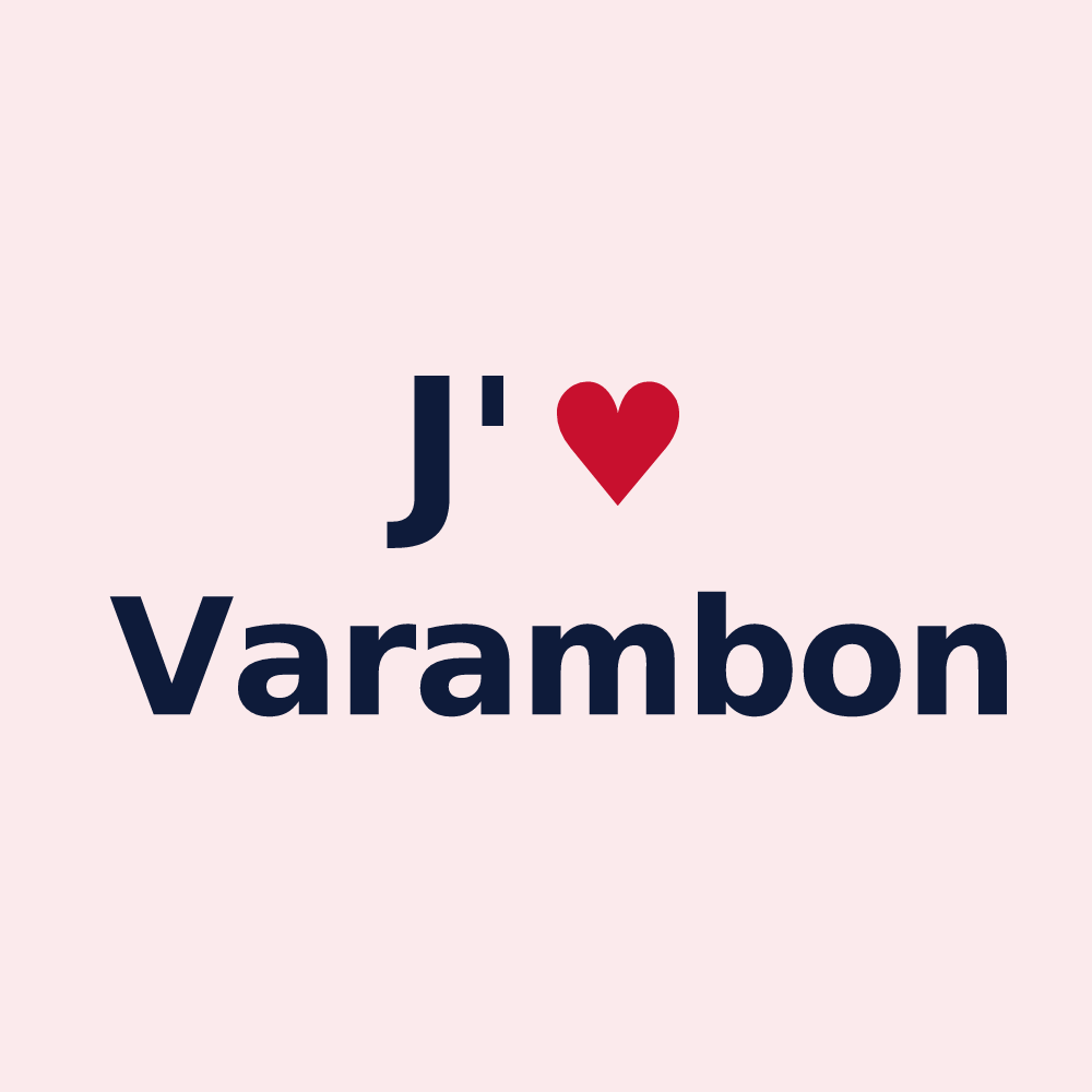 Magnet personnalisé Varambon — design J'aime Varambon