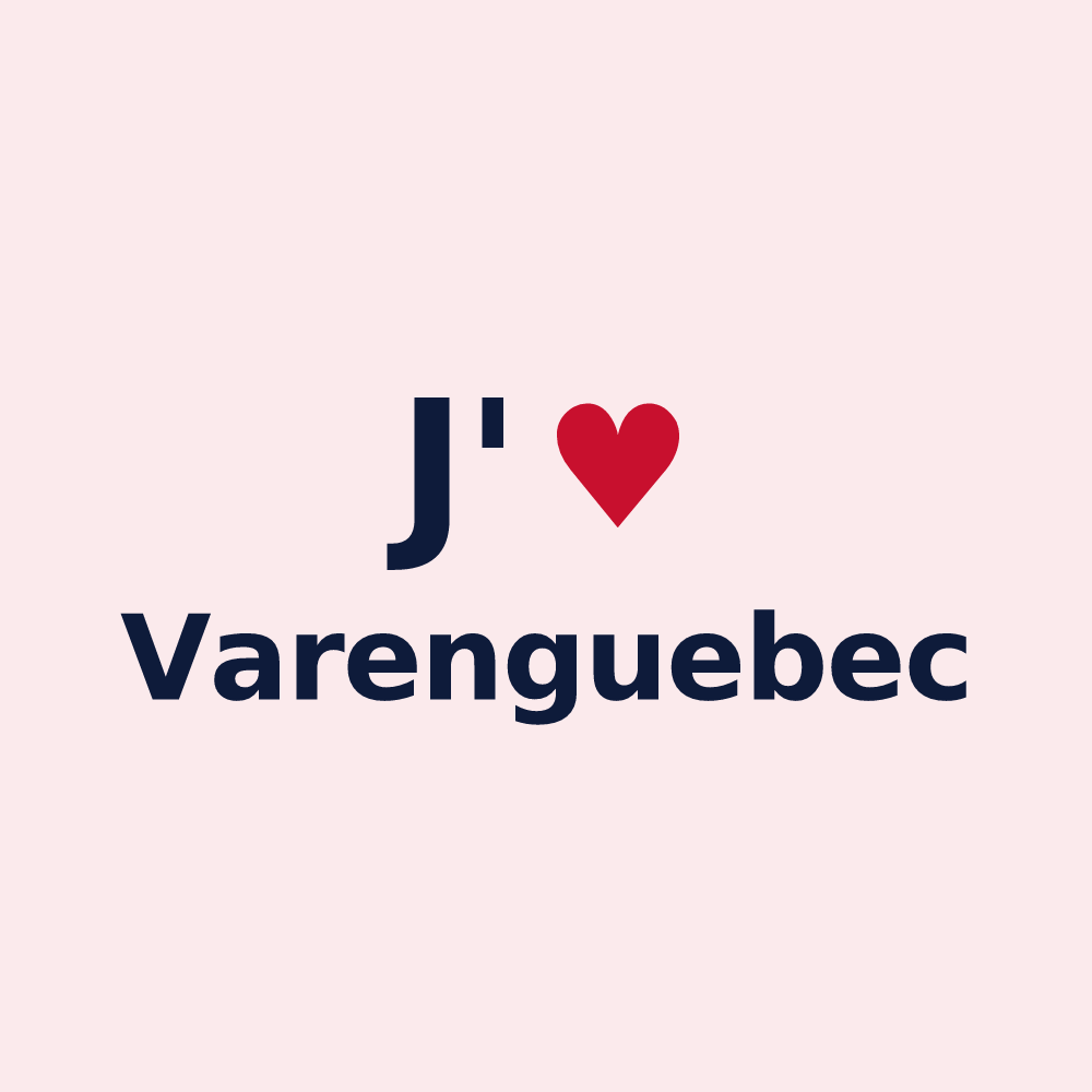 Magnet personnalisé Varenguebec — design J'aime Varenguebec