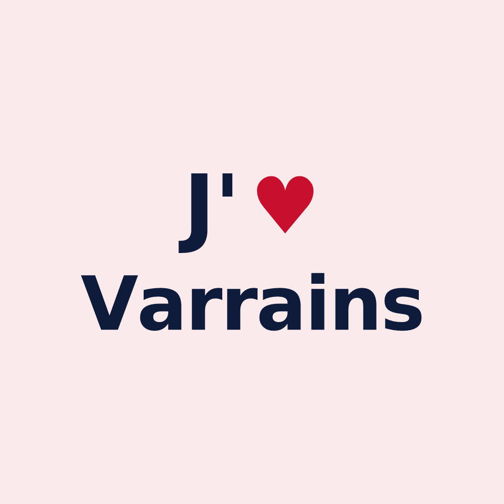 Magnet personnalisé Varrains — design « J'aime Varrains » imprimé sur le magnet