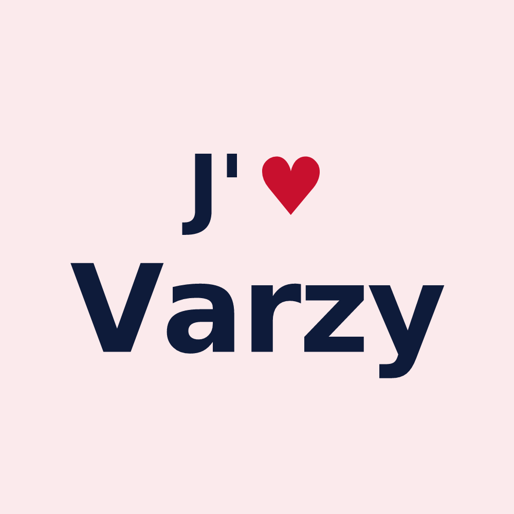 Magnet personnalisé Varzy — design J'aime Varzy