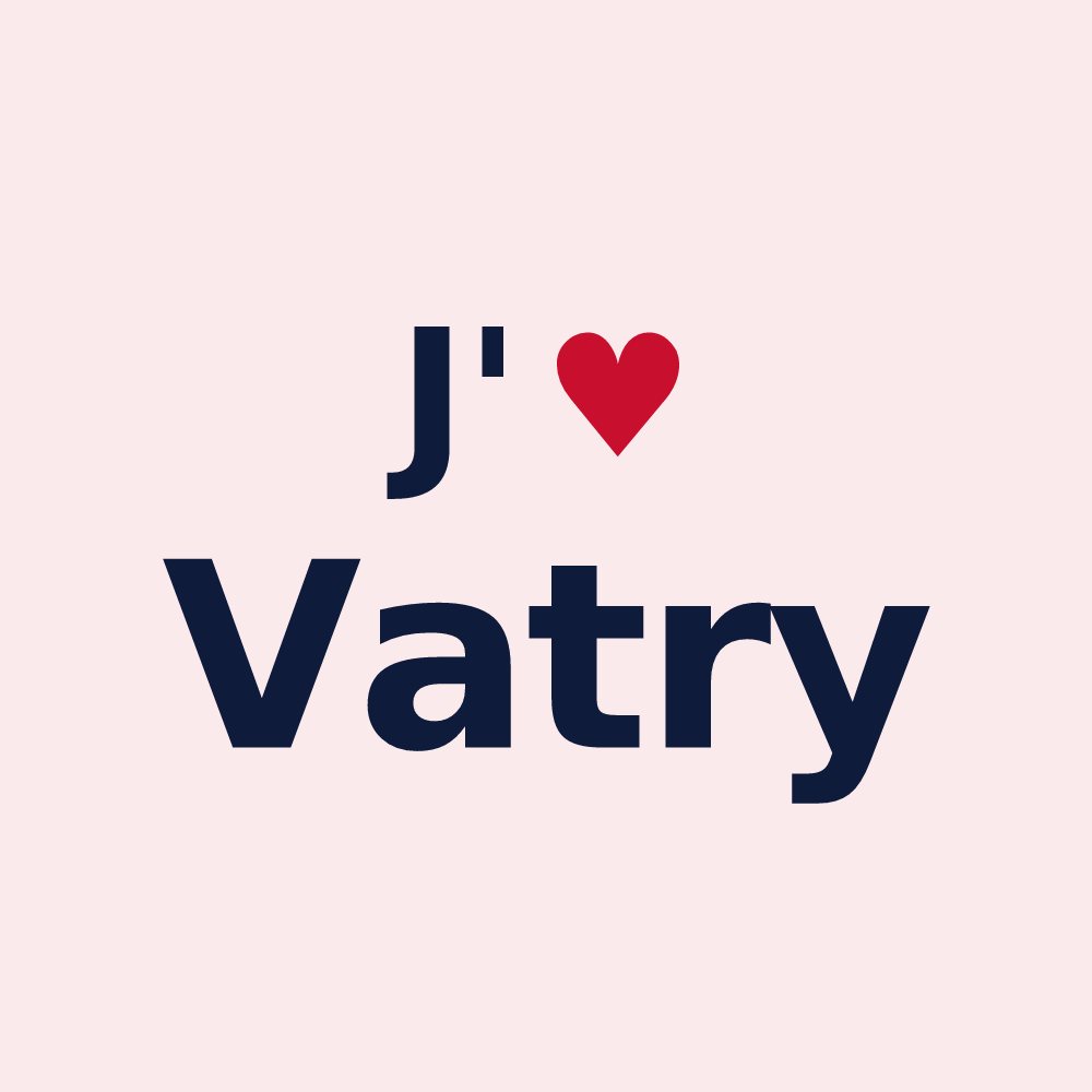 Magnet personnalisé Vatry — design « J'aime Vatry » imprimé sur le magnet