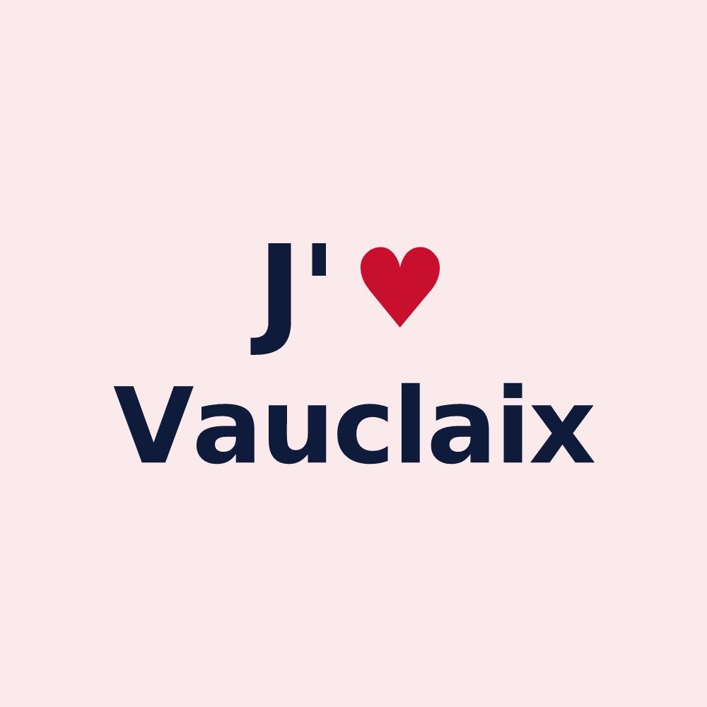 Magnet personnalisé Vauclaix — design « J'aime Vauclaix » imprimé sur le magnet