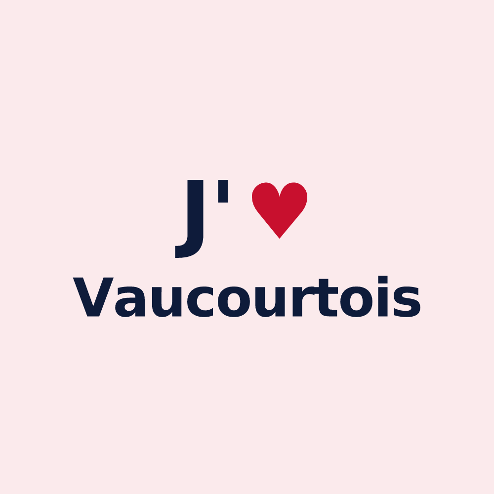 Magnet personnalisé Vaucourtois — design J'aime Vaucourtois