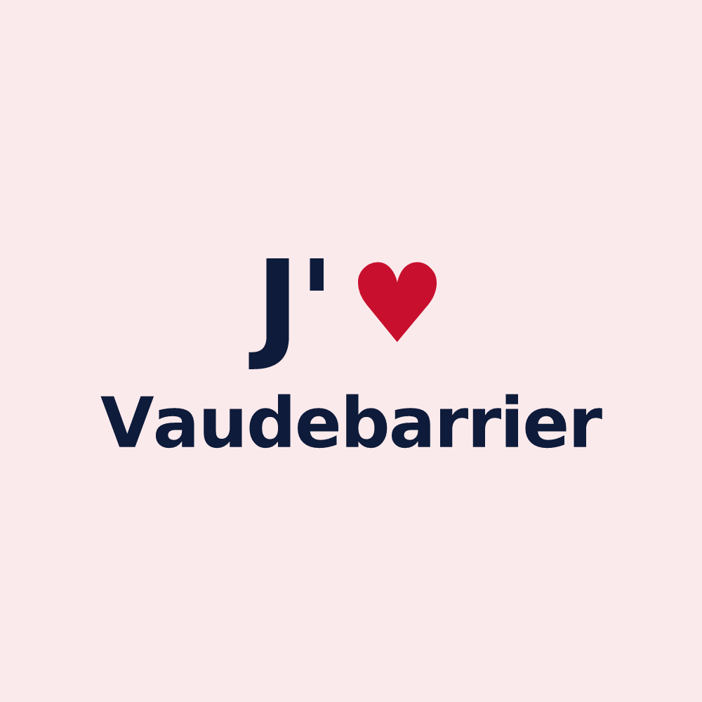 Magnet personnalisé Vaudebarrier — design « J'aime Vaudebarrier » imprimé sur le magnet