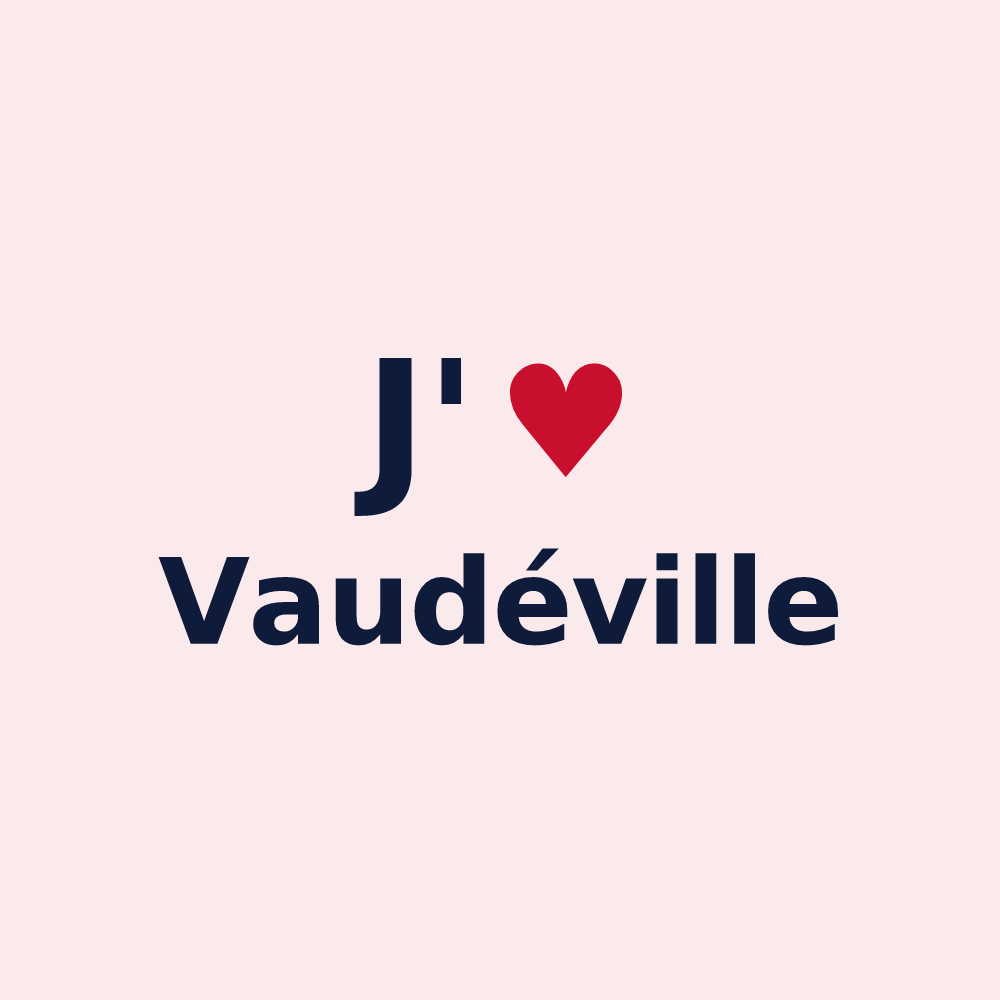 Magnet personnalisé Vaudéville — design J'aime Vaudéville