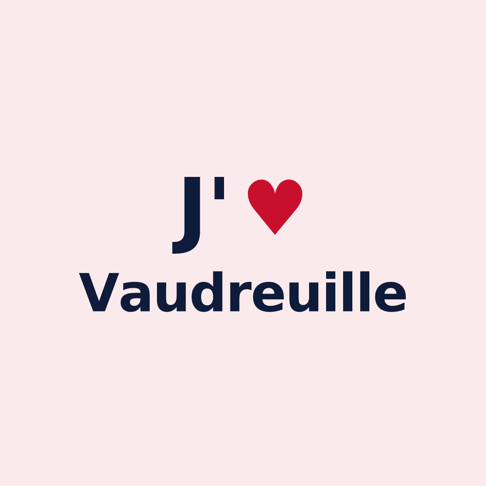 Magnet personnalisé Vaudreuille — design « J'aime Vaudreuille » imprimé sur le magnet