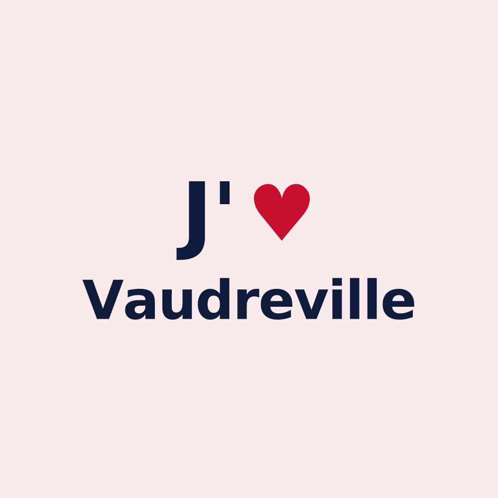 Magnet personnalisé Vaudreville — design J'aime Vaudreville