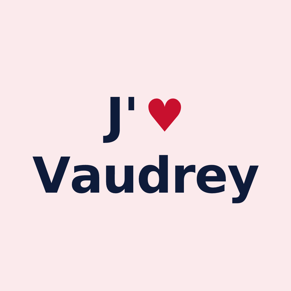 Magnet personnalisé Vaudrey — design J'aime Vaudrey