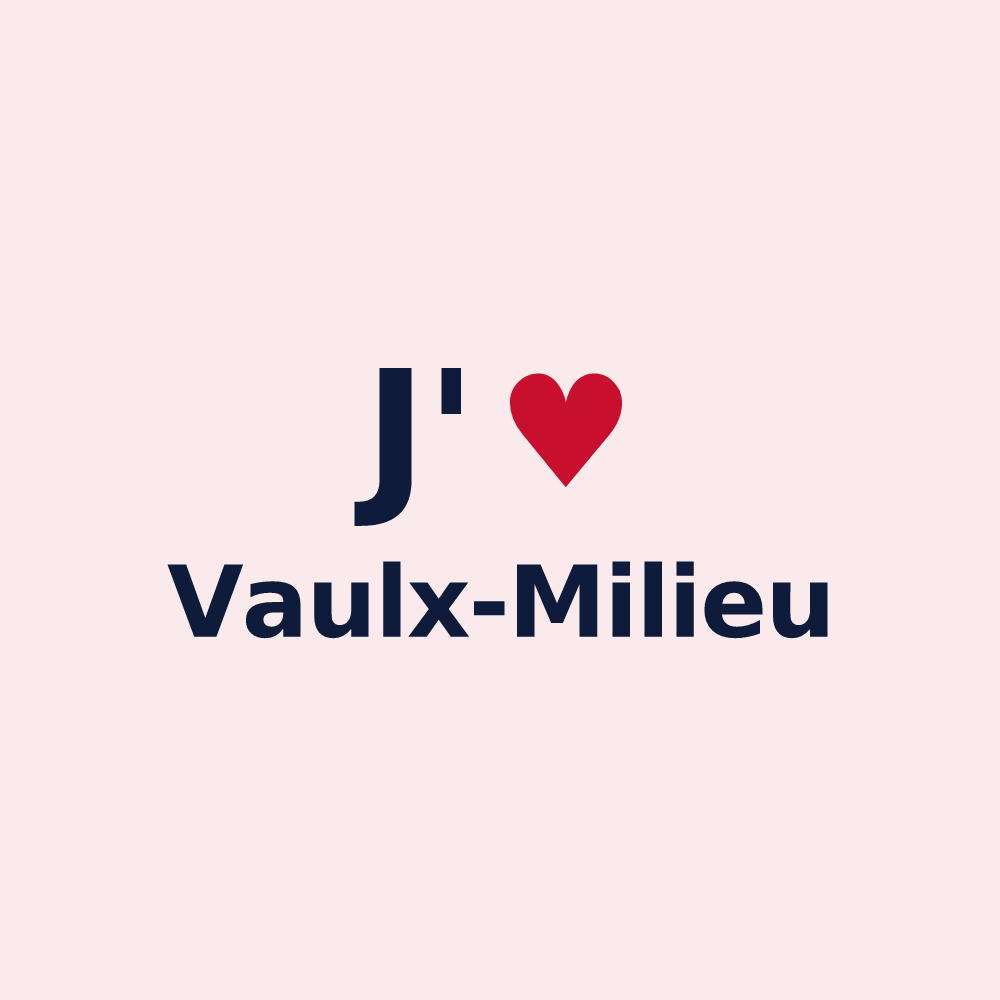 Magnet personnalisé Vaulx-Milieu — design J'aime Vaulx-Milieu
