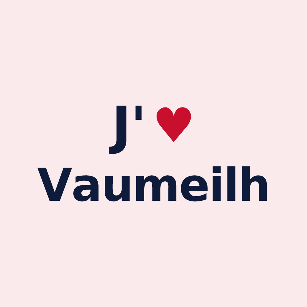 Magnet personnalisé Vaumeilh — design « J'aime Vaumeilh » imprimé sur le magnet