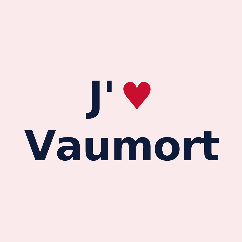 Magnet personnalisé Vaumort — design « J'aime Vaumort » imprimé sur le magnet