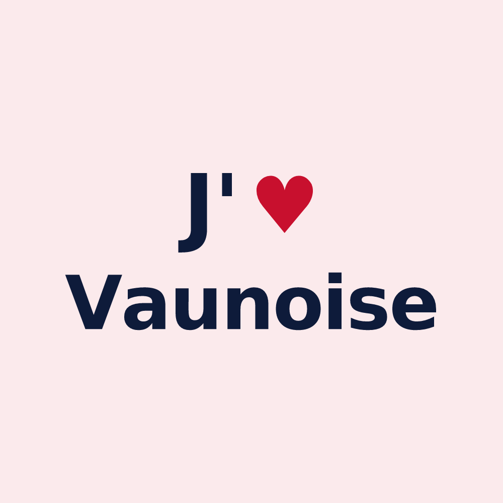Magnet personnalisé Vaunoise — design « J'aime Vaunoise » imprimé sur le magnet