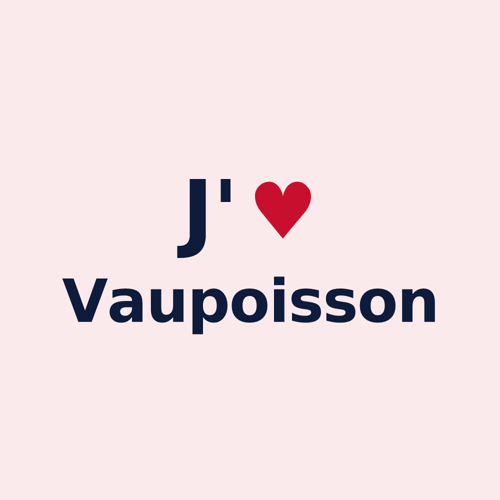 Magnet personnalisé Vaupoisson — design J'aime Vaupoisson