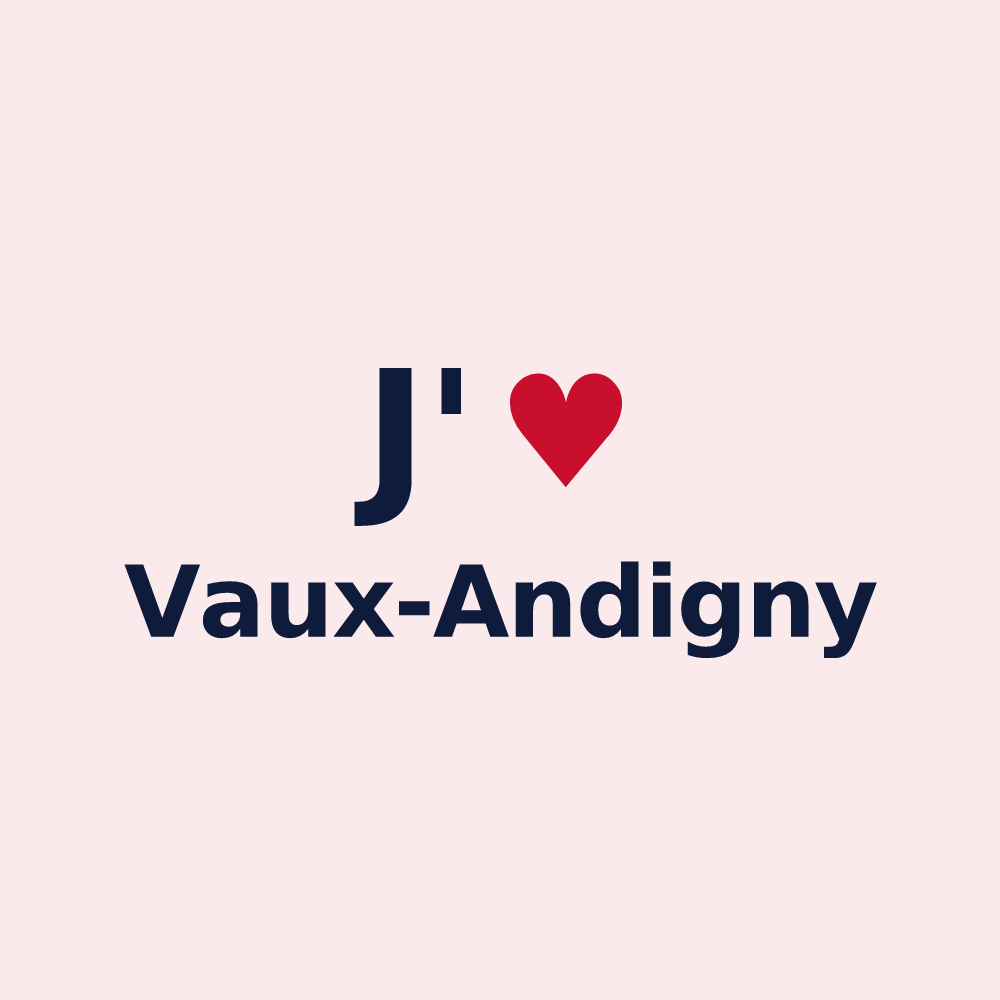 Magnet personnalisé Vaux-Andigny — design J'aime Vaux-Andigny