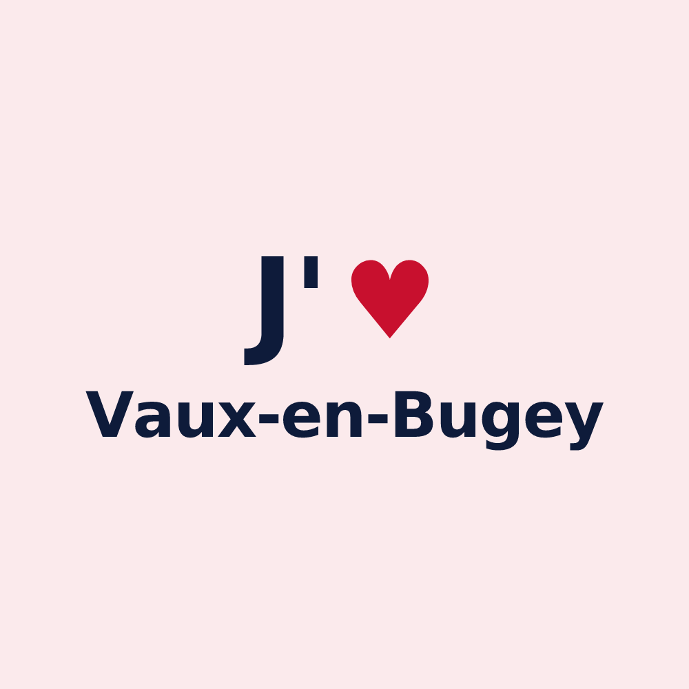 Magnet personnalisé Vaux-en-Bugey — design J'aime Vaux-en-Bugey
