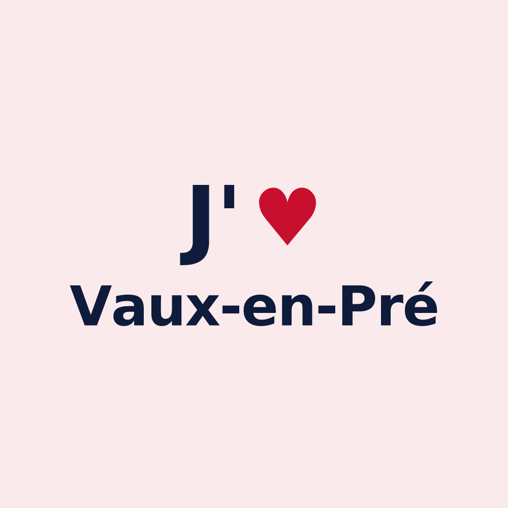 Magnet personnalisé Vaux-en-Pré — design J'aime Vaux-en-Pré