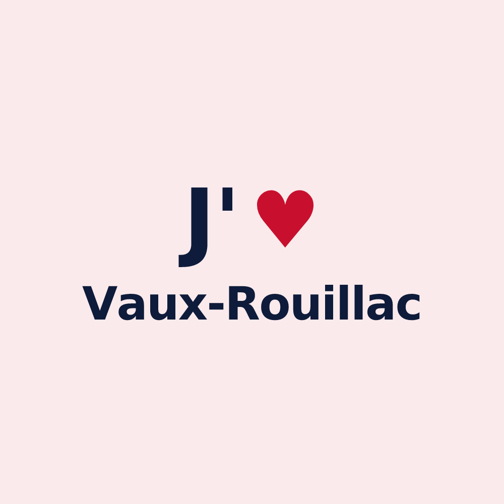Magnet personnalisé Vaux-Rouillac — design J'aime Vaux-Rouillac