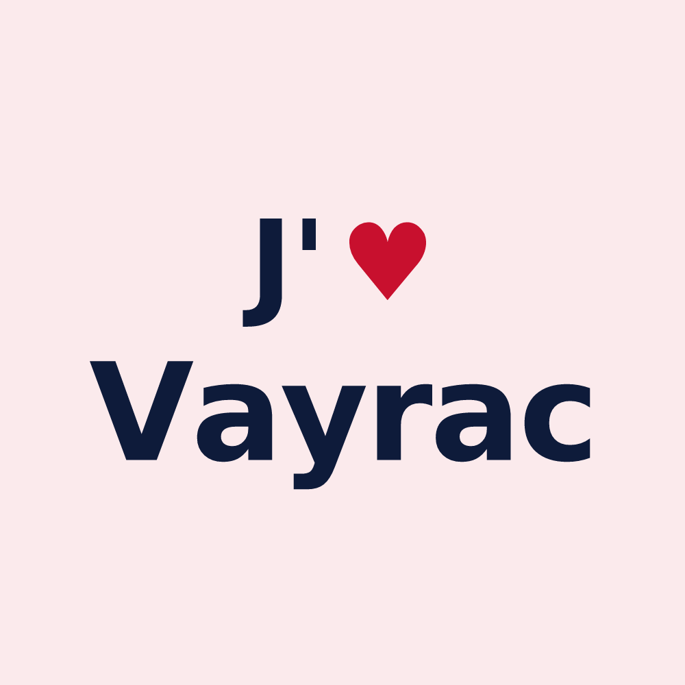 Magnet personnalisé Vayrac — design « J'aime Vayrac » imprimé sur le magnet