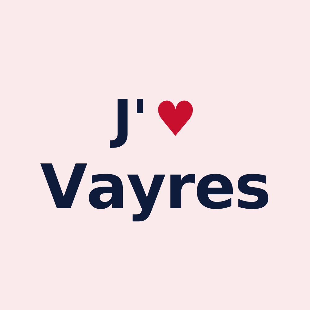 Magnet personnalisé Vayres — design J'aime Vayres