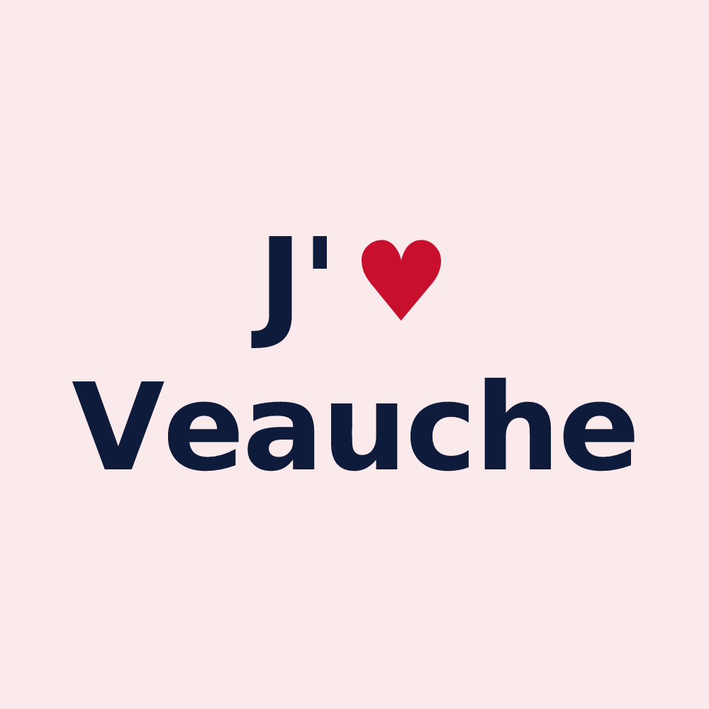 Magnet personnalisé Veauche — design « J'aime Veauche » imprimé sur le magnet