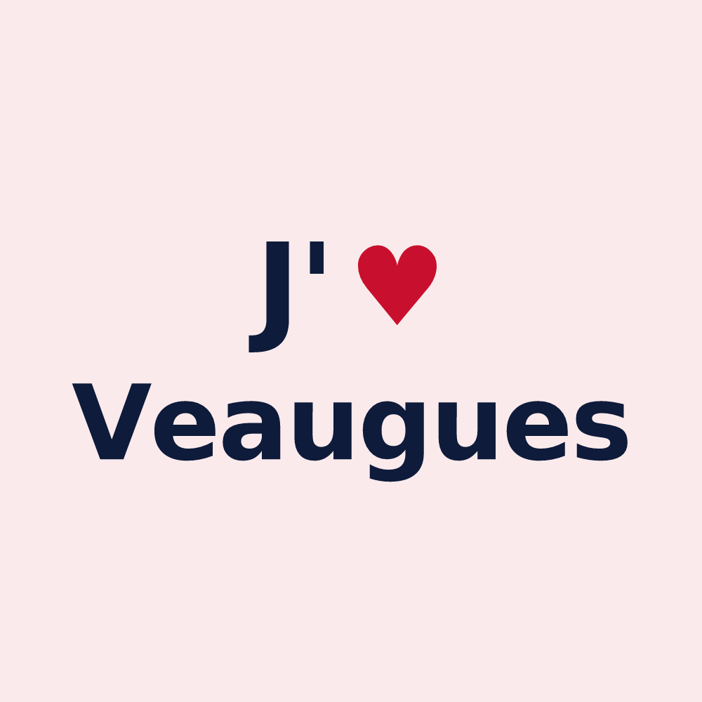 Magnet personnalisé Veaugues — design J'aime Veaugues
