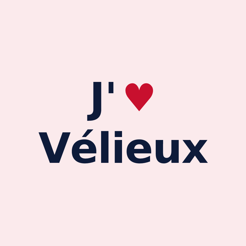 Magnet personnalisé Vélieux — design J'aime Vélieux