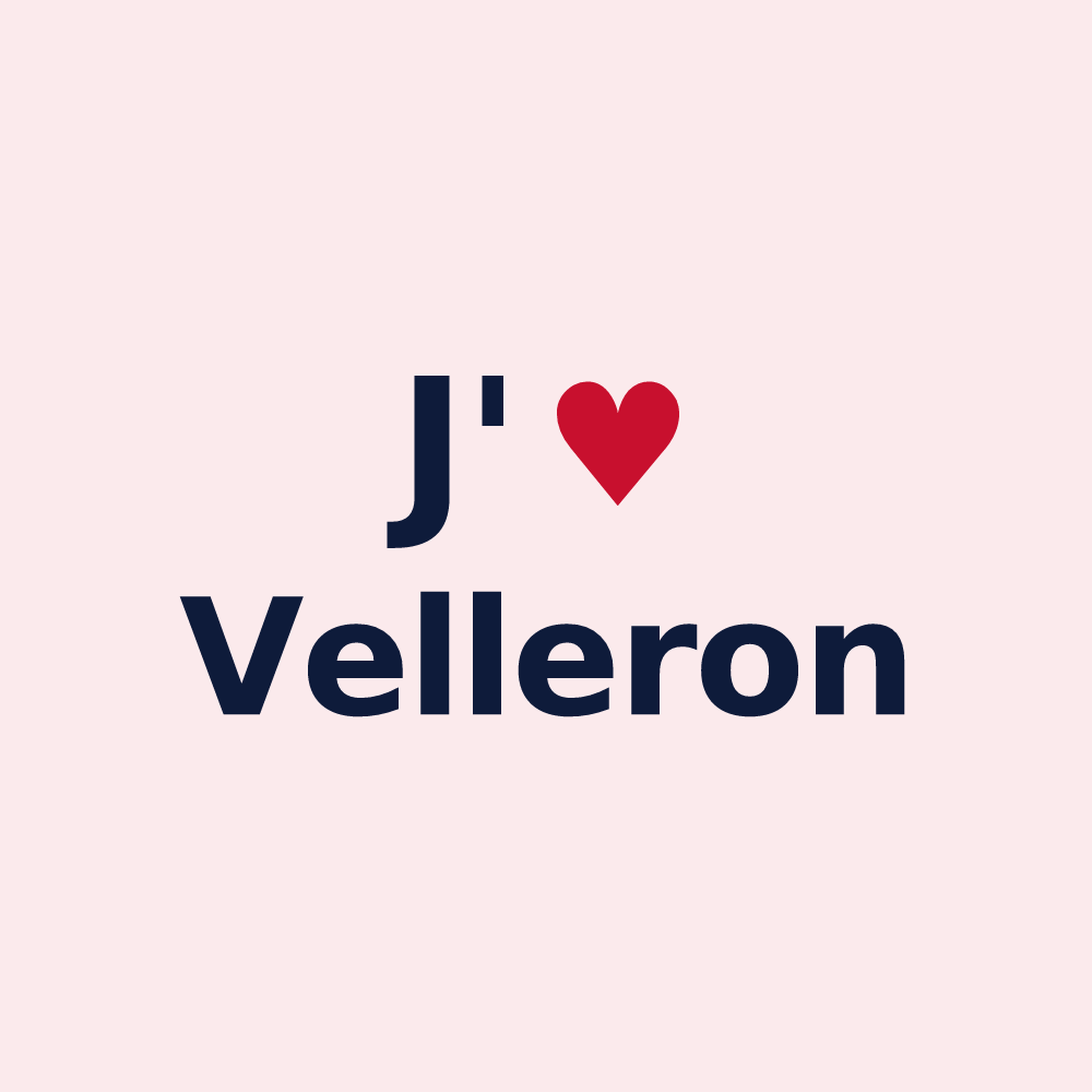Magnet personnalisé Velleron — design J'aime Velleron