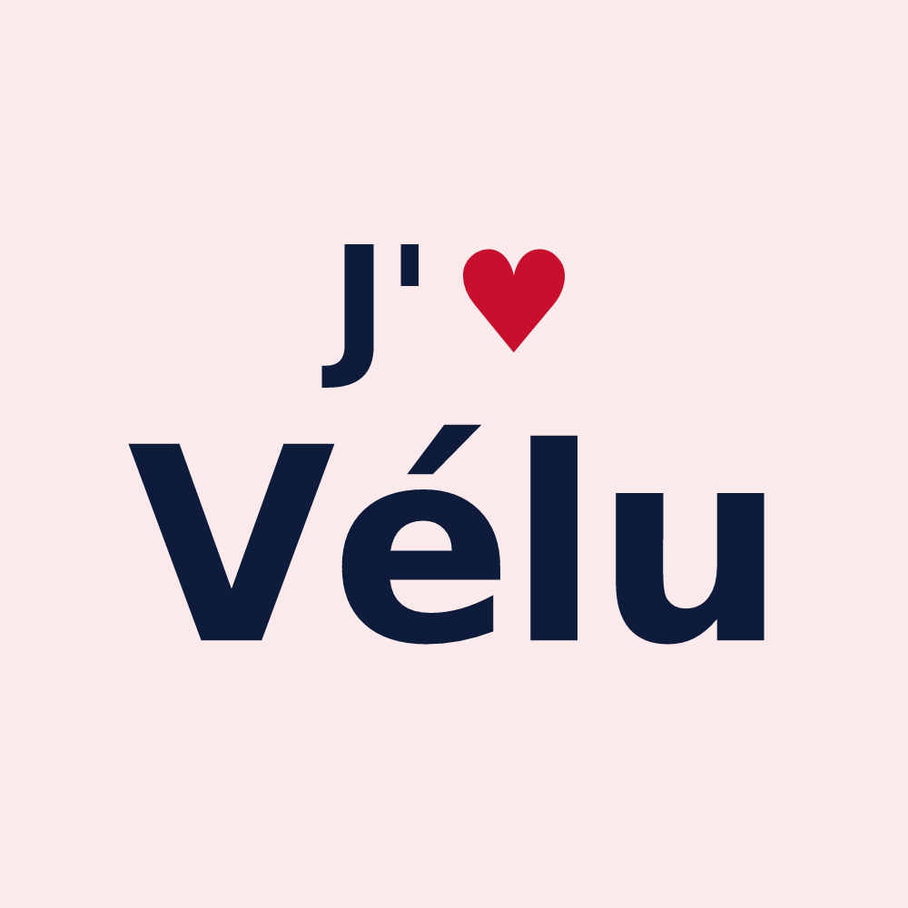 Magnet personnalisé Vélu — design J'aime Vélu