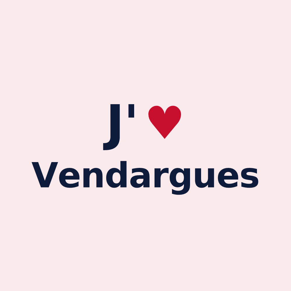 Magnet personnalisé Vendargues — design J'aime Vendargues