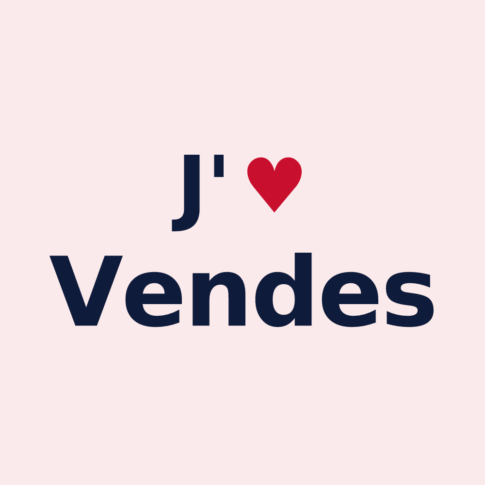 Magnet personnalisé Vendes — design « J'aime Vendes » imprimé sur le magnet