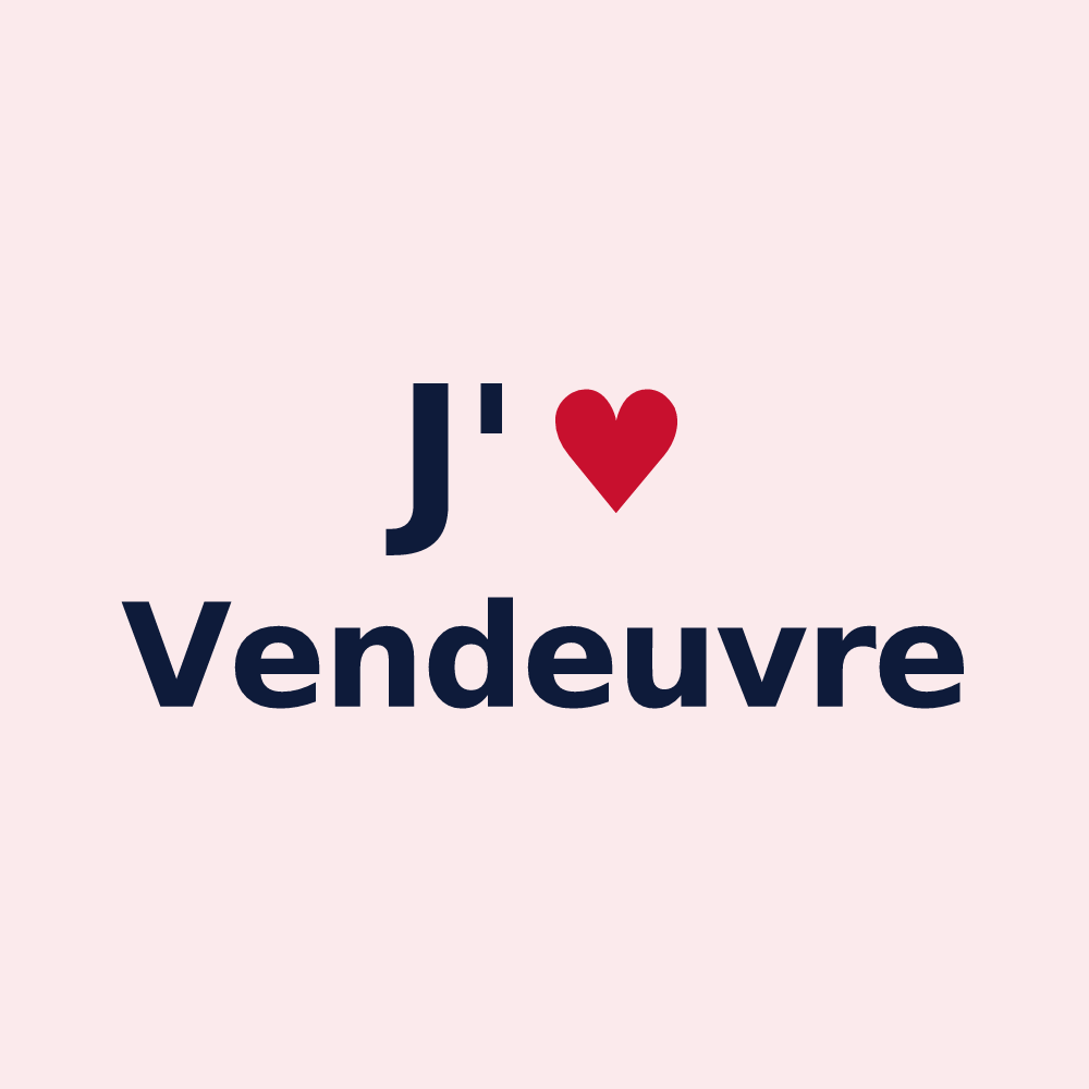 Magnet personnalisé Vendeuvre — design J'aime Vendeuvre