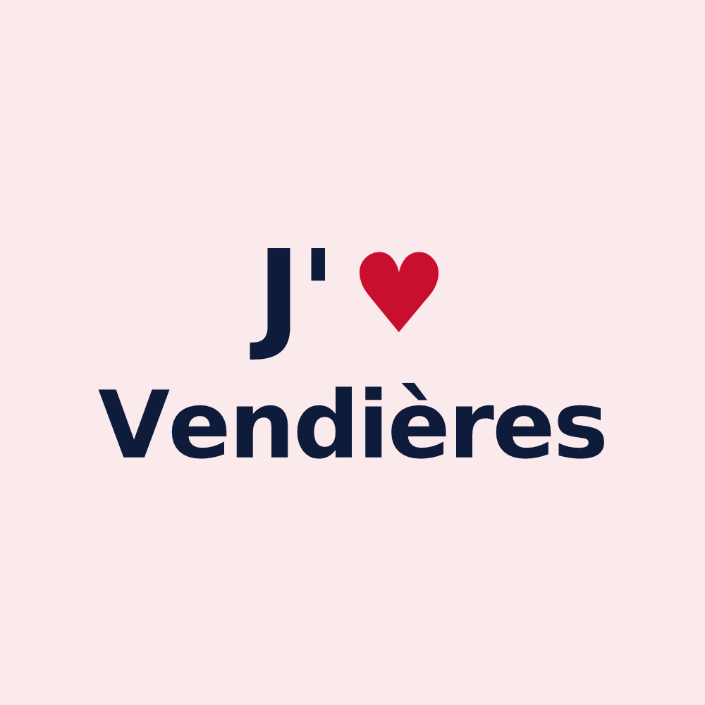 Magnet personnalisé Vendières — design J'aime Vendières