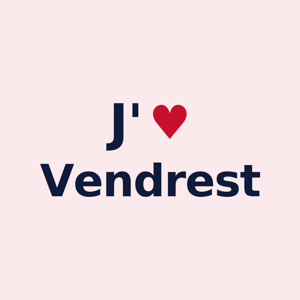 Magnet personnalisé Vendrest — design J'aime Vendrest