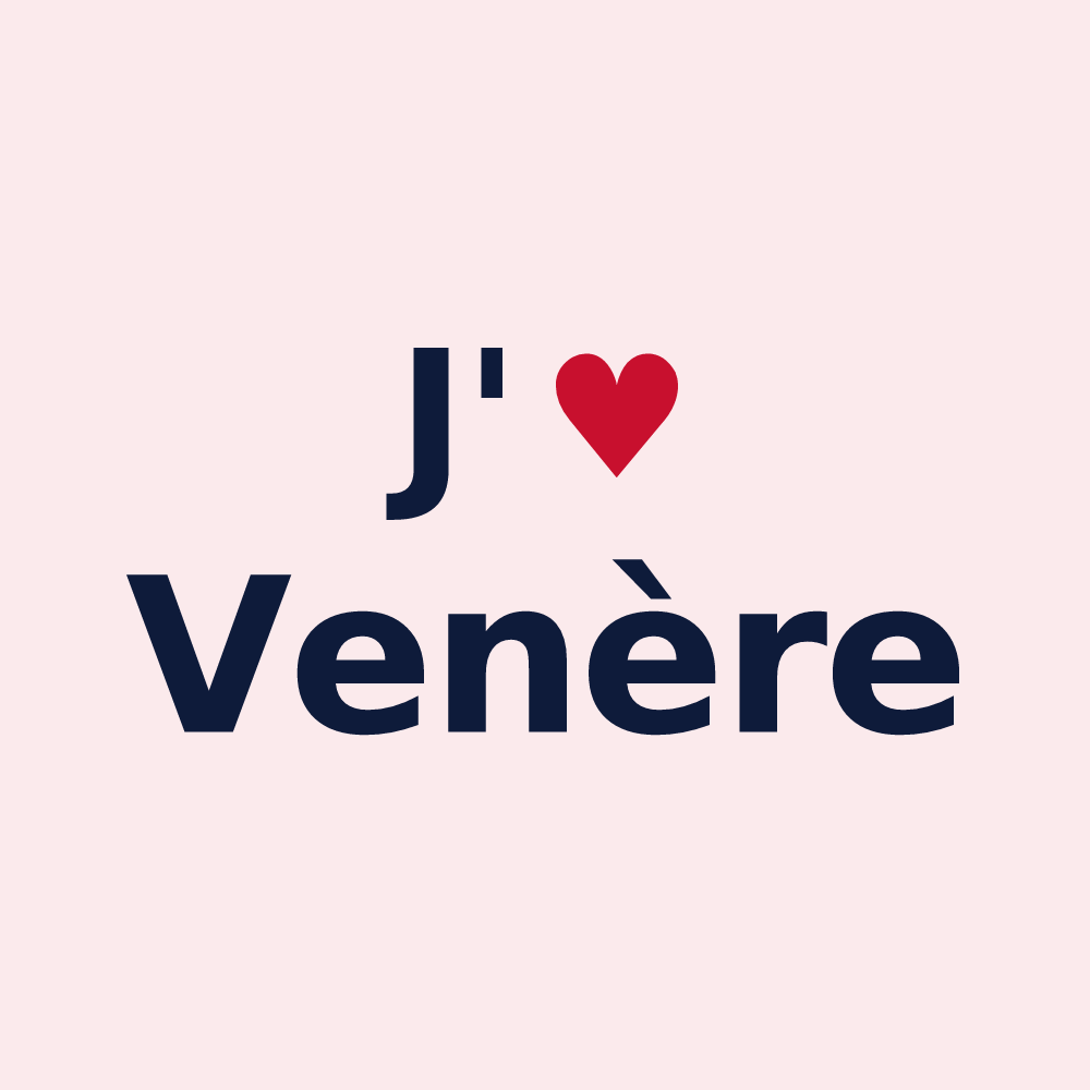 Magnet personnalisé Venère — design « J'aime Venère » imprimé sur le magnet