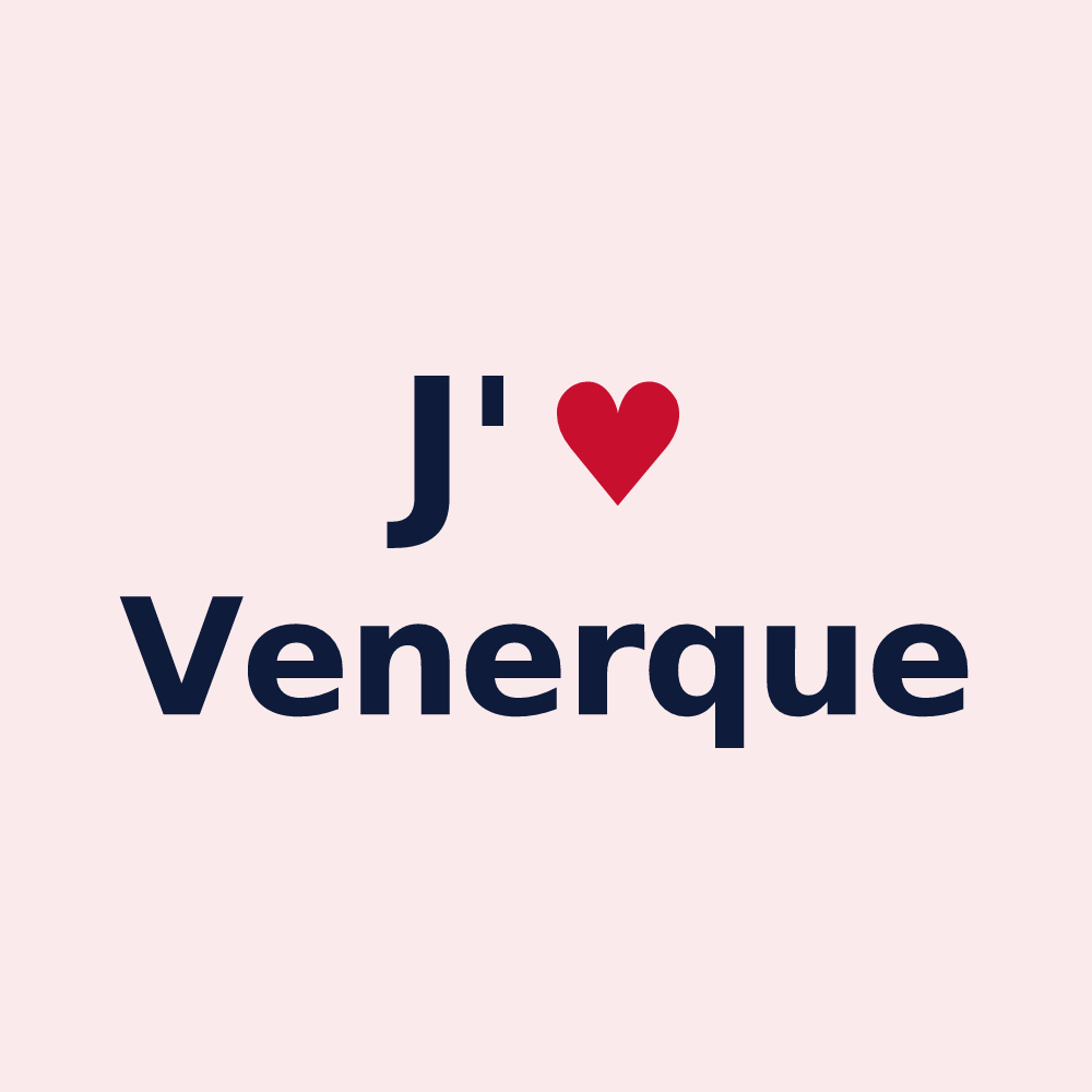 Magnet personnalisé Venerque — design J'aime Venerque