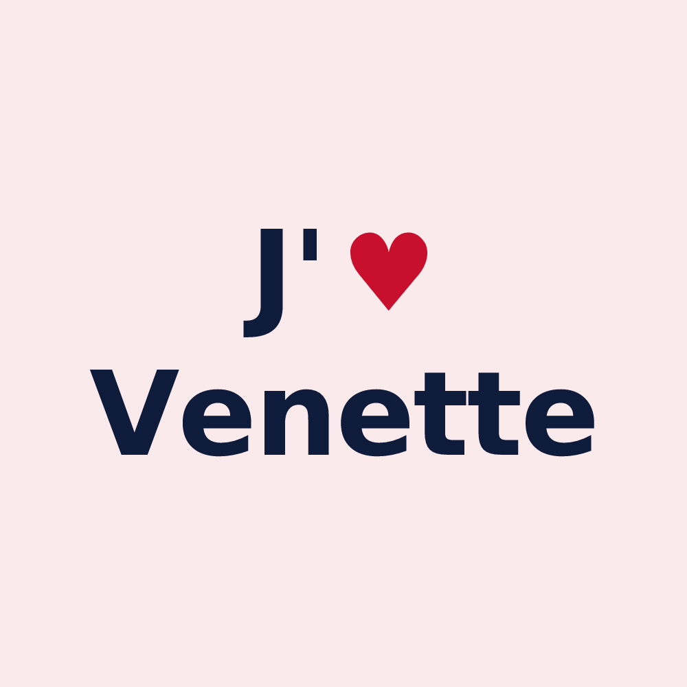 Magnet personnalisé Venette — design « J'aime Venette » imprimé sur le magnet