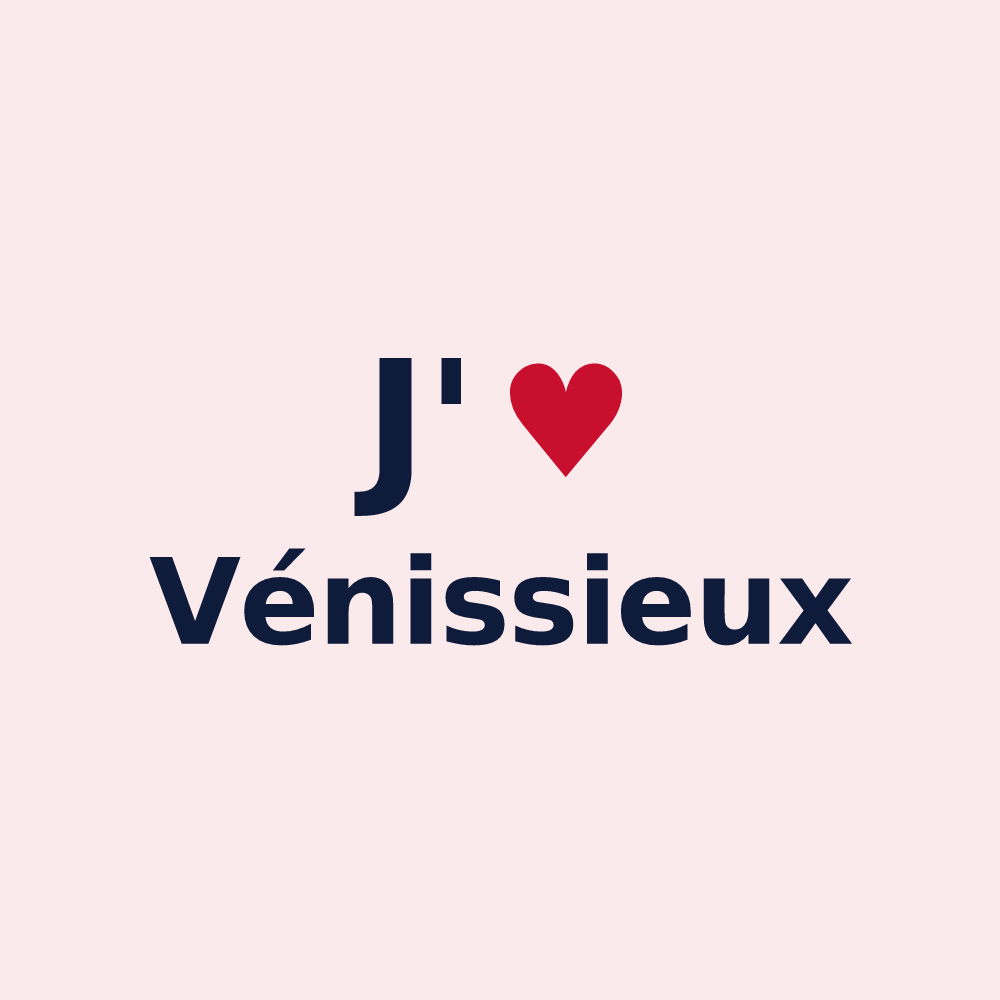 Magnet personnalisé Vénissieux — design J'aime Vénissieux