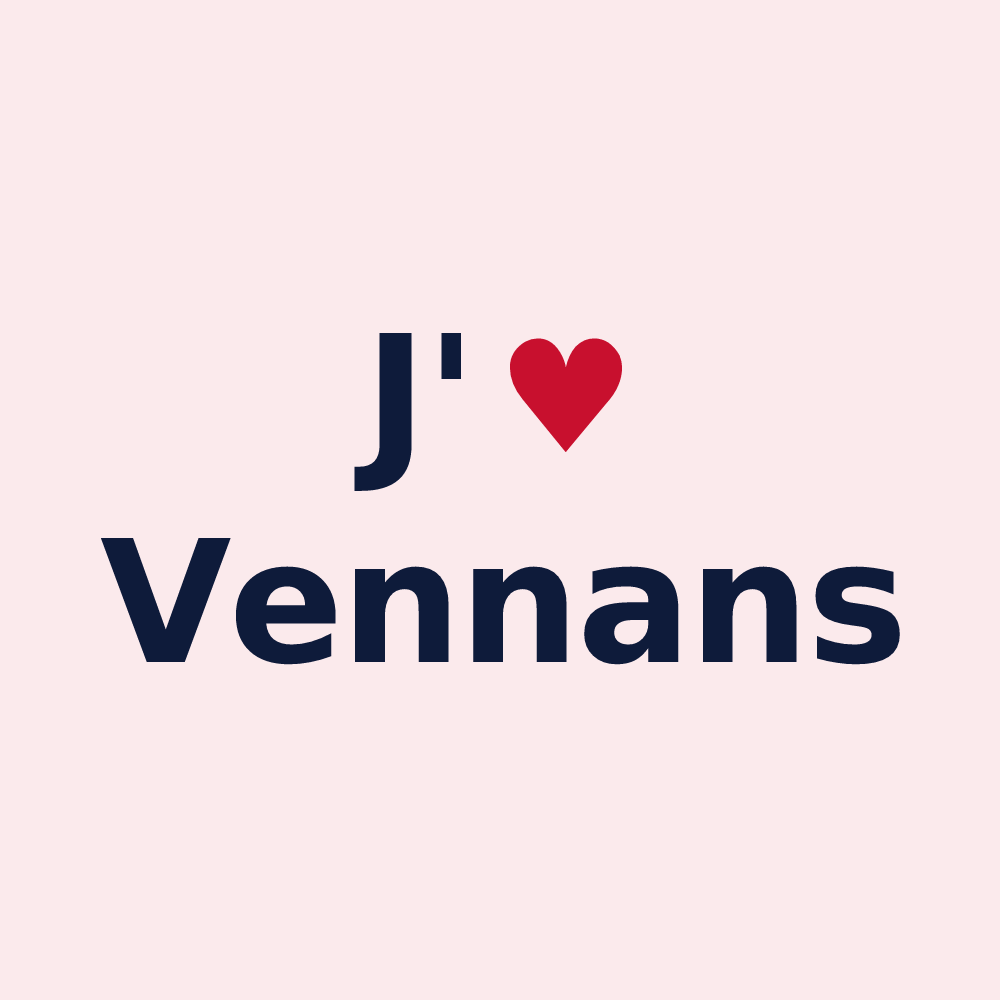 Magnet personnalisé Vennans — design J'aime Vennans