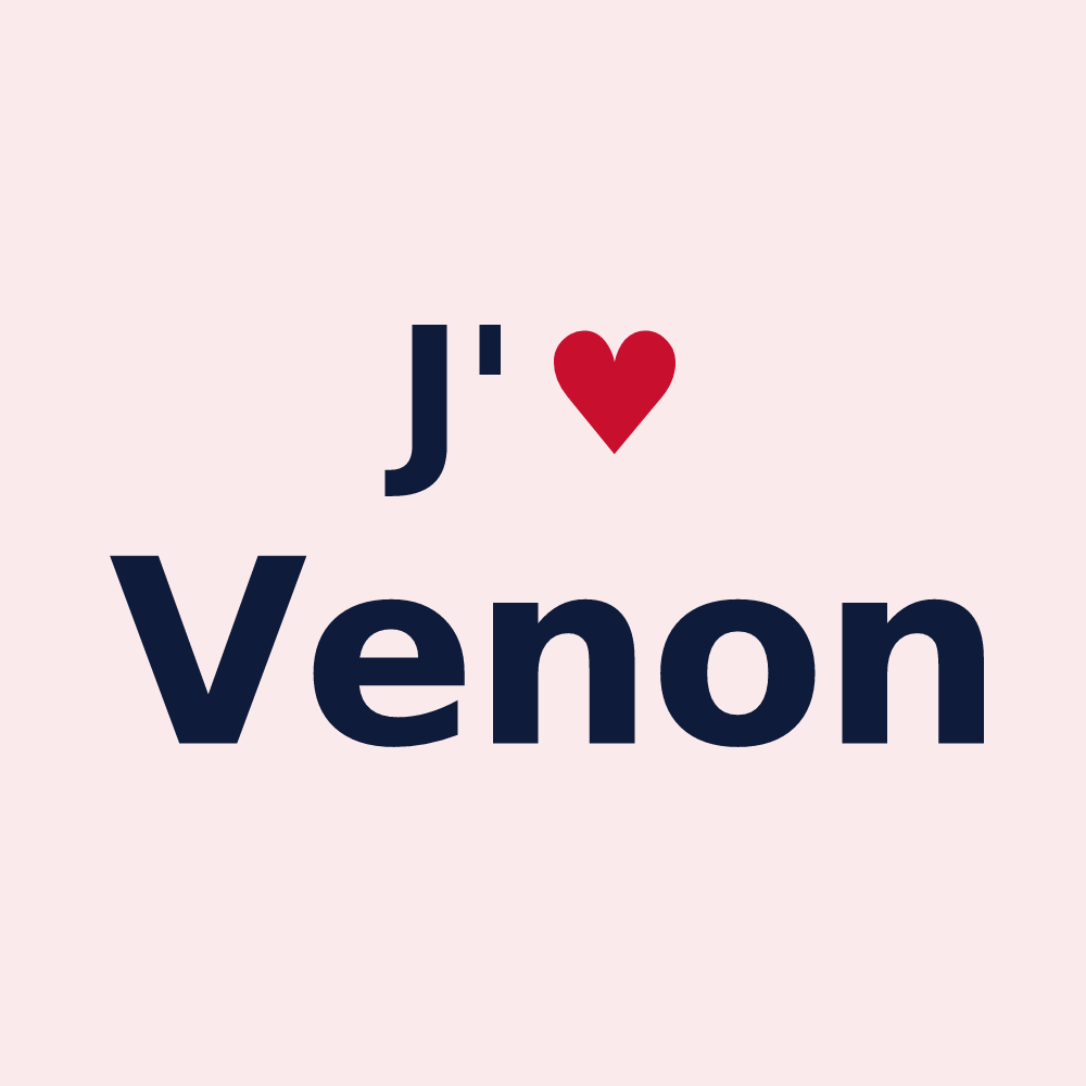 Magnet personnalisé Venon — design « J'aime Venon » imprimé sur le magnet