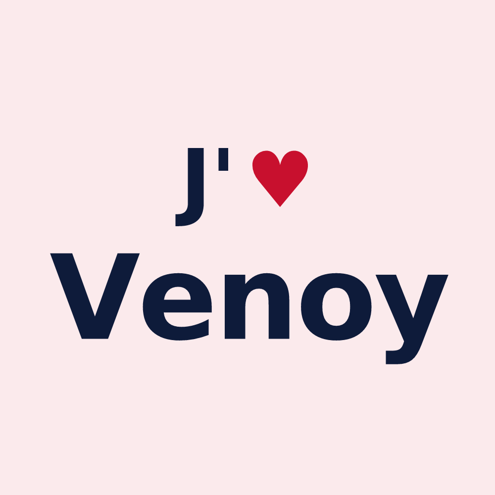 Magnet personnalisé Venoy — design J'aime Venoy