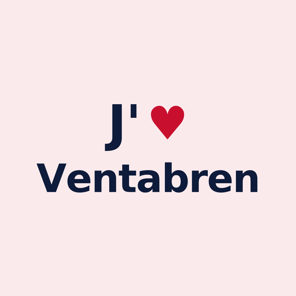 Magnet personnalisé Ventabren — design J'aime Ventabren