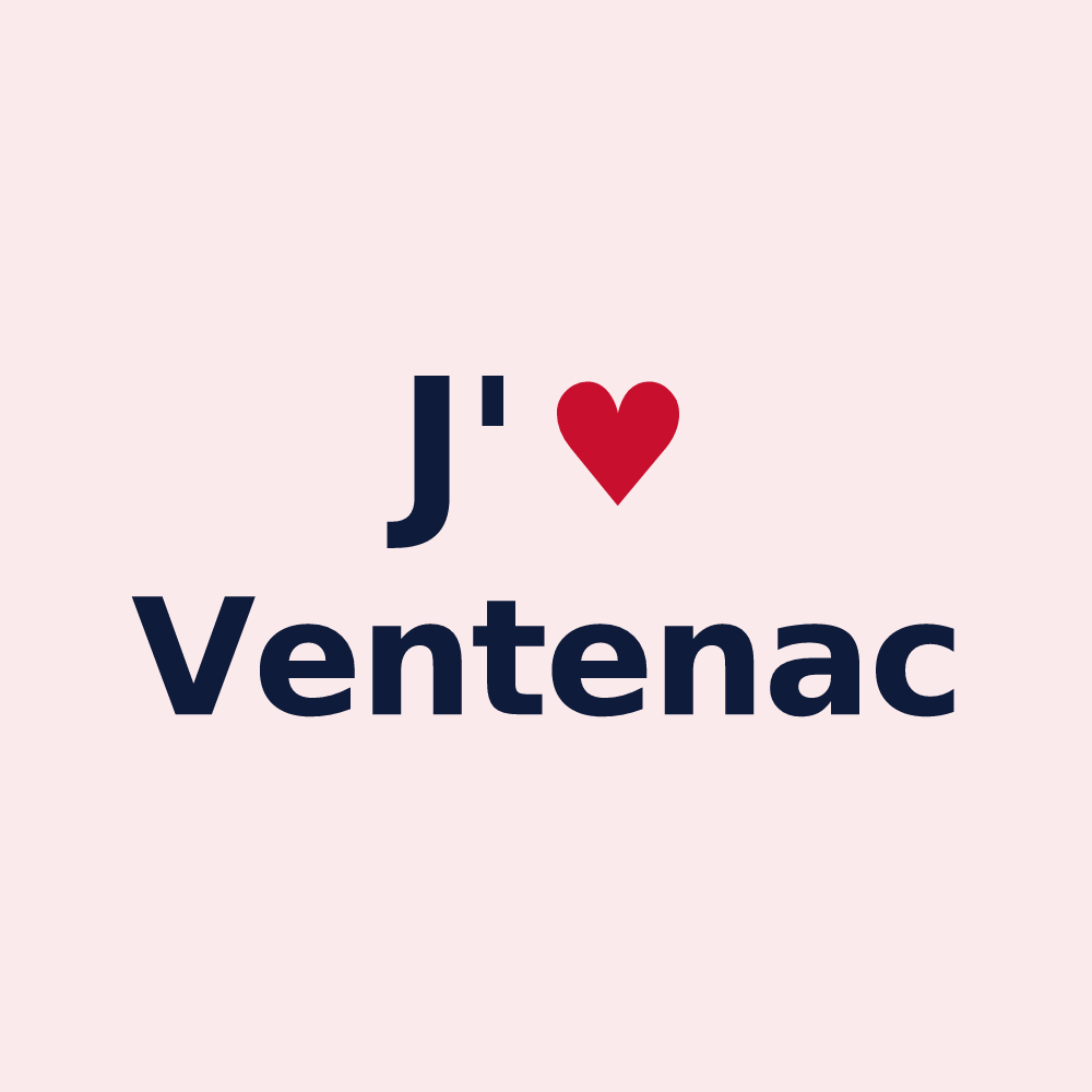 Magnet personnalisé Ventenac — design J'aime Ventenac