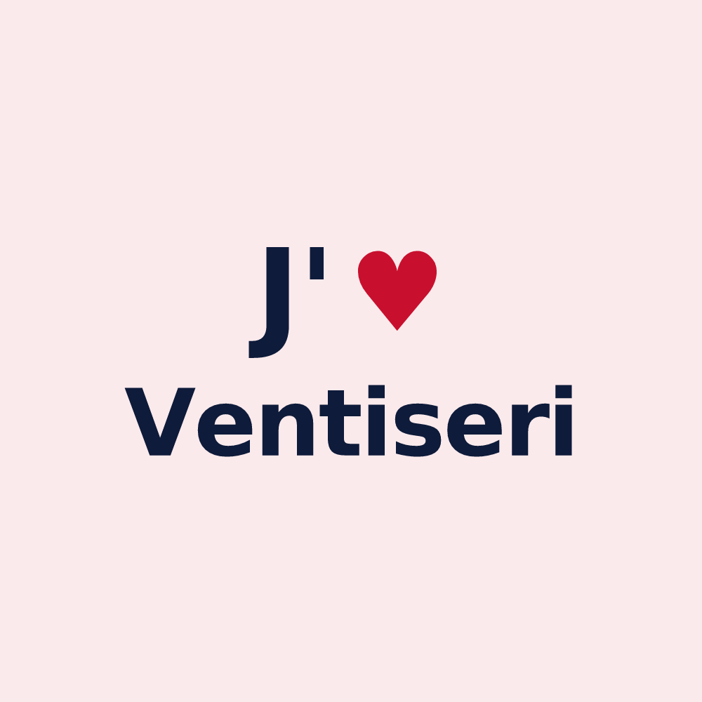 Magnet personnalisé Ventiseri — design « J'aime Ventiseri » imprimé sur le magnet