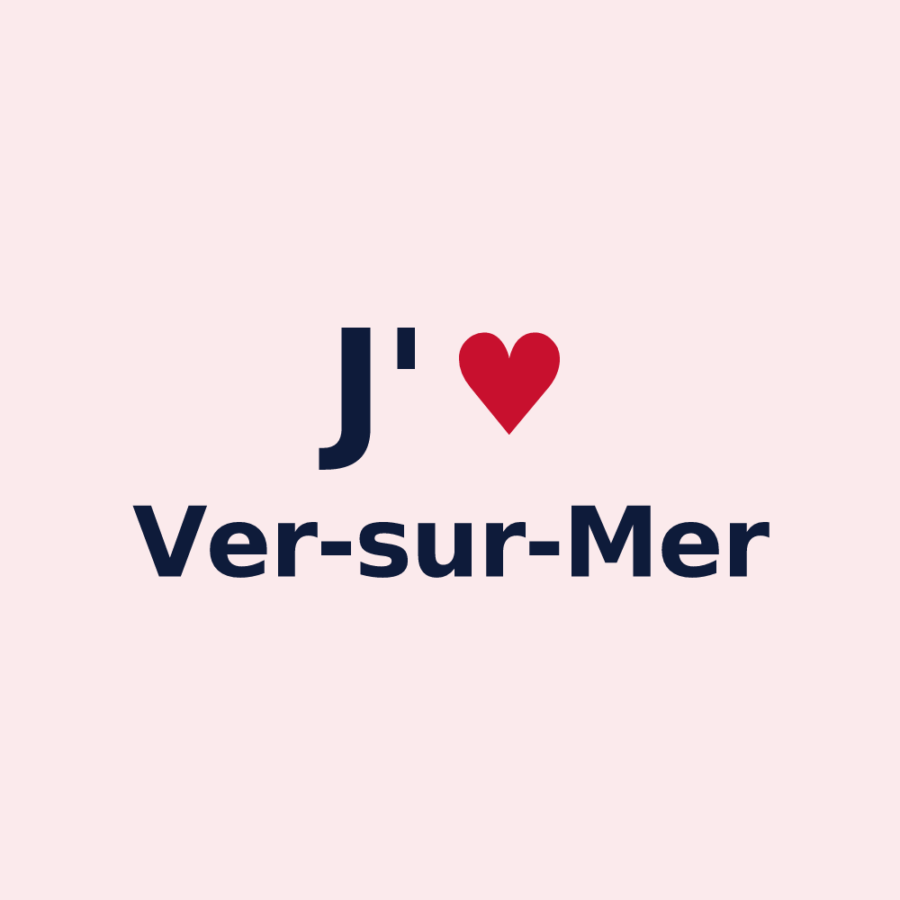 Magnet personnalisé Ver-sur-Mer — design J'aime Ver-sur-Mer