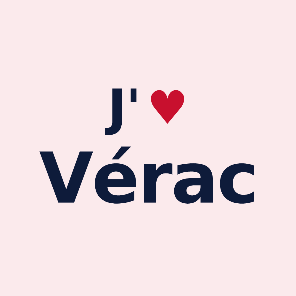 Magnet personnalisé Vérac — design J'aime Vérac