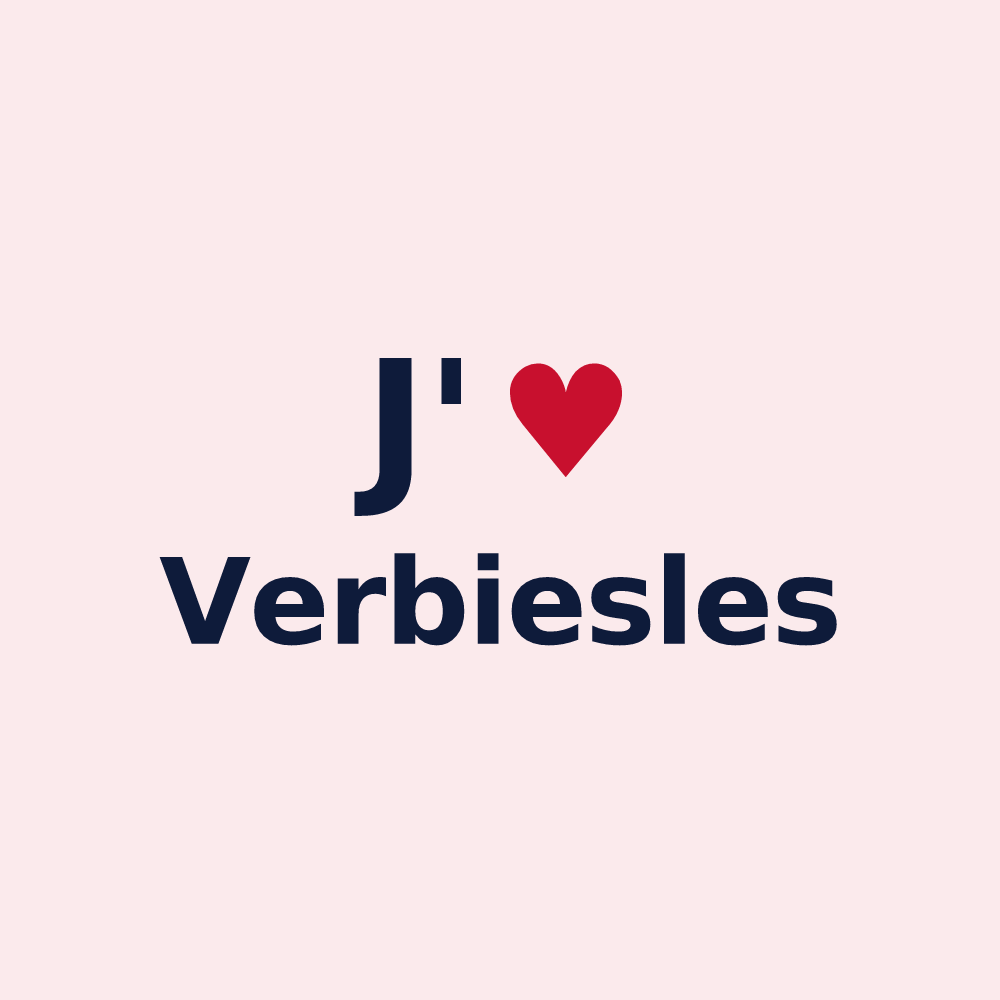 Magnet personnalisé Verbiesles — design « J'aime Verbiesles » imprimé sur le magnet