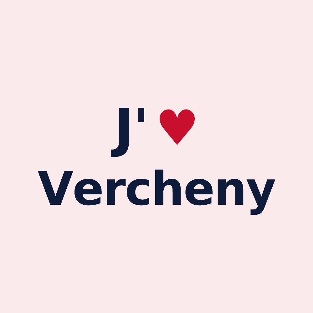 Magnet personnalisé Vercheny — design J'aime Vercheny