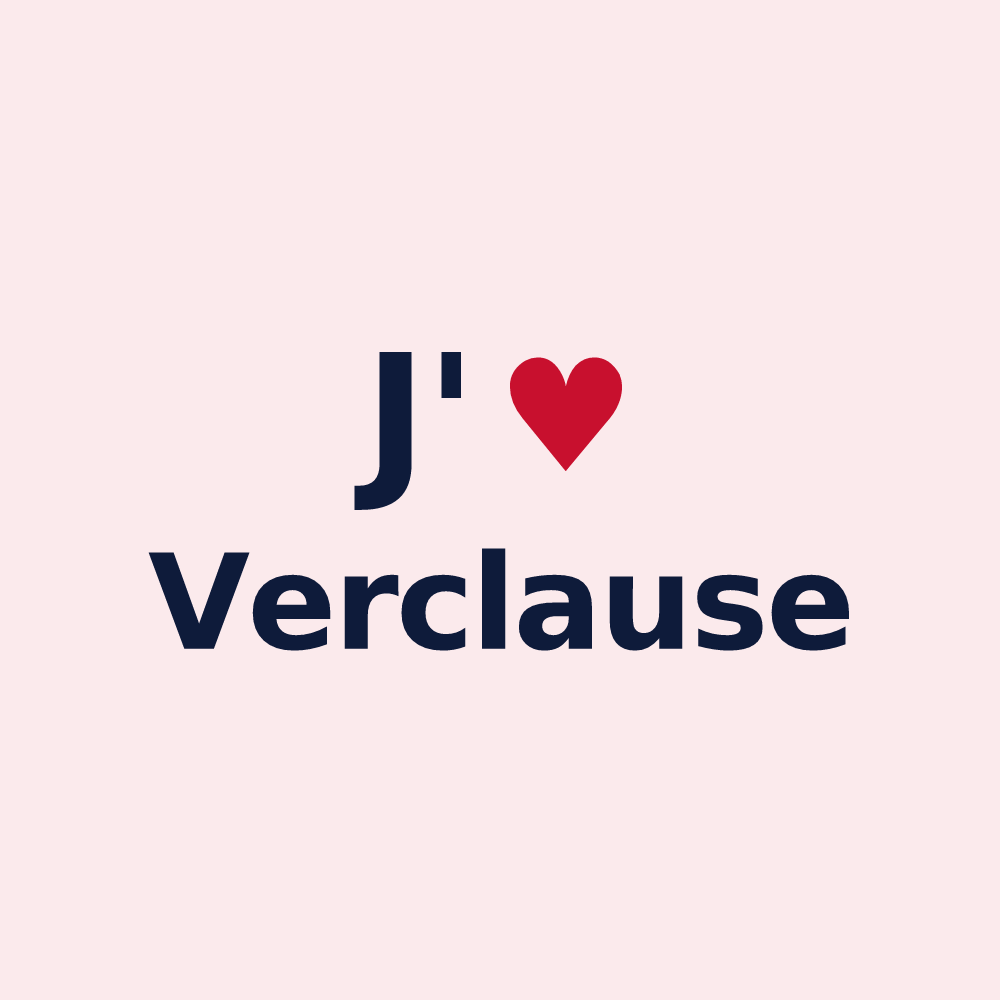 Magnet personnalisé Verclause — design J'aime Verclause
