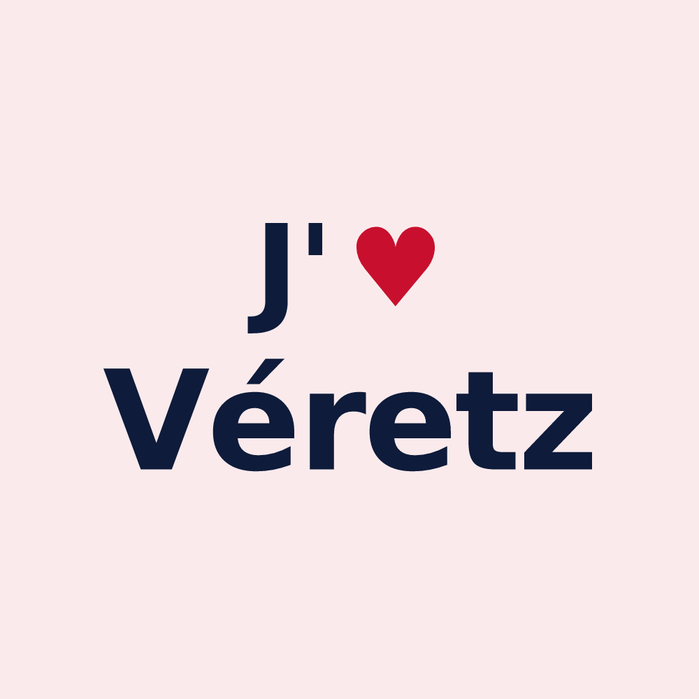 Magnet personnalisé Véretz — design J'aime Véretz