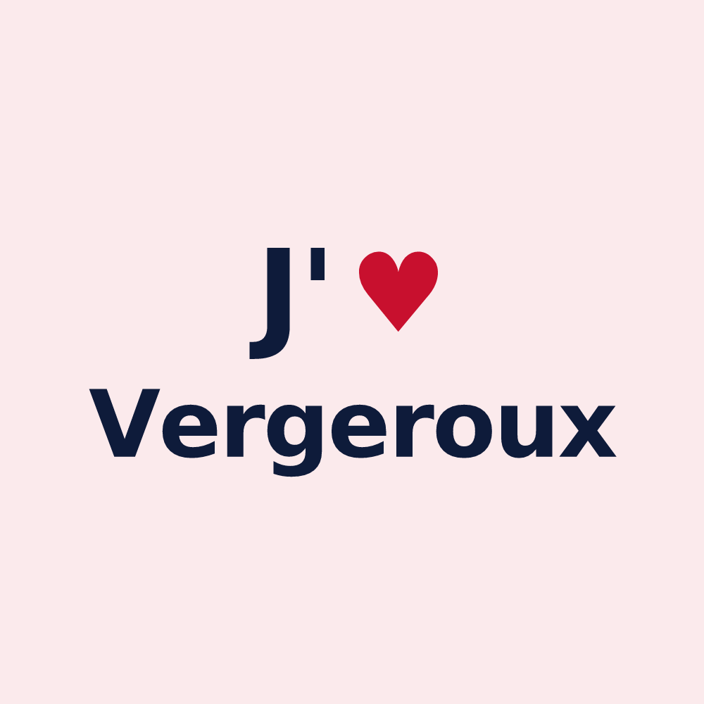 Magnet personnalisé Vergeroux — design « J'aime Vergeroux » imprimé sur le magnet